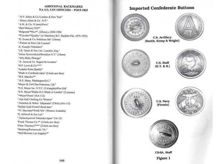 American Military Button Makers and Dealers; Their Backmarks & Dates - Signed by Both Authors 