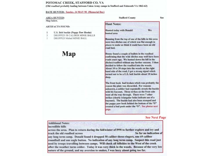 Stafford County, VA - Relic Display - Trimmer Collection - Bayonet Stabbed Buckle