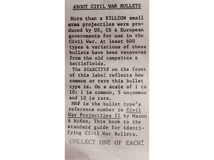 Civil War Bullet - ".54 Dish Base Burnside"