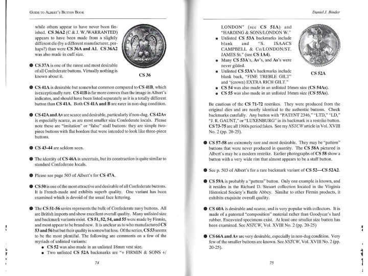 Civil War Collector's Guide to Albert's Button Book